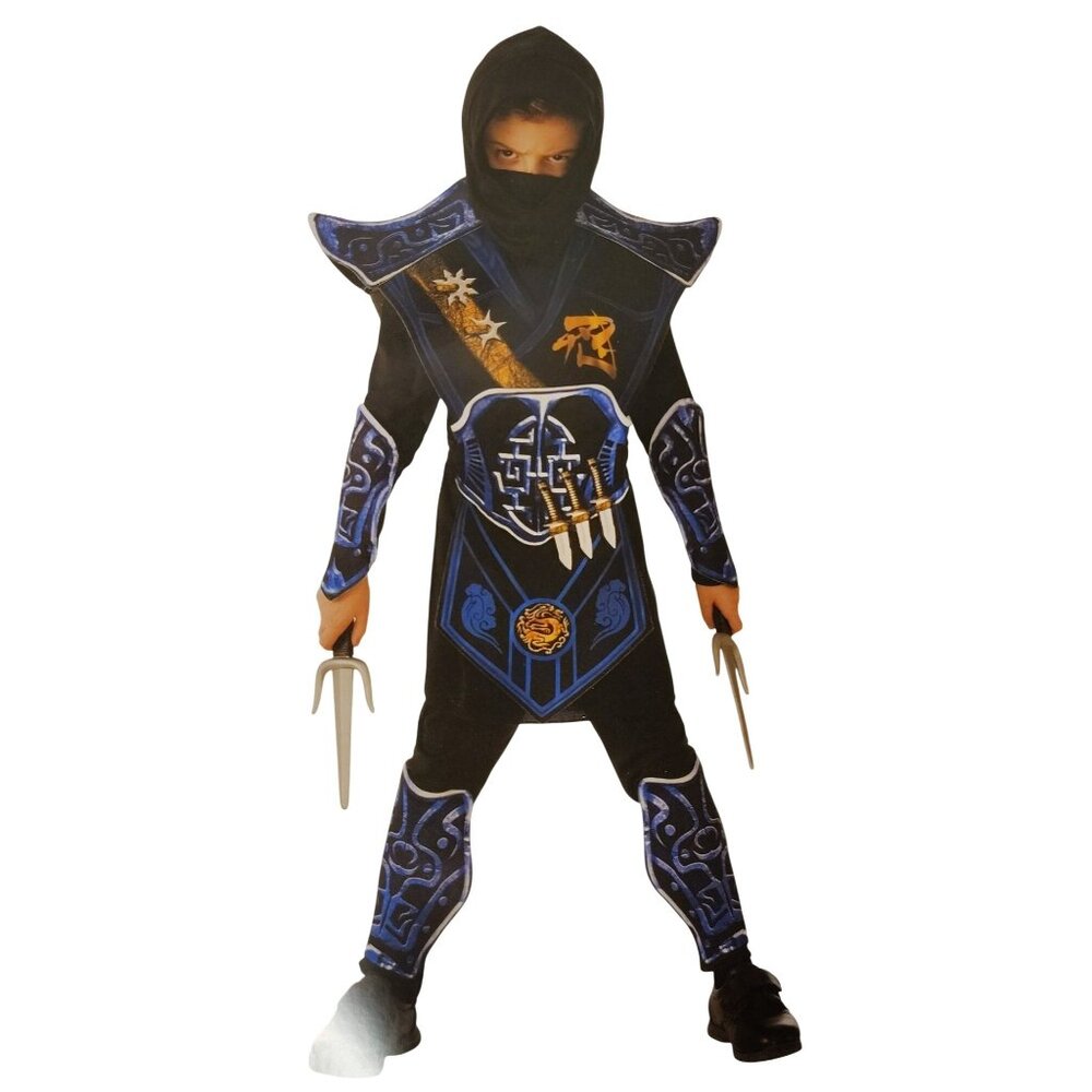 Celebrate Boys S (6/7) Complete Blue Battle Ninja 9 Piece Halloween Costume